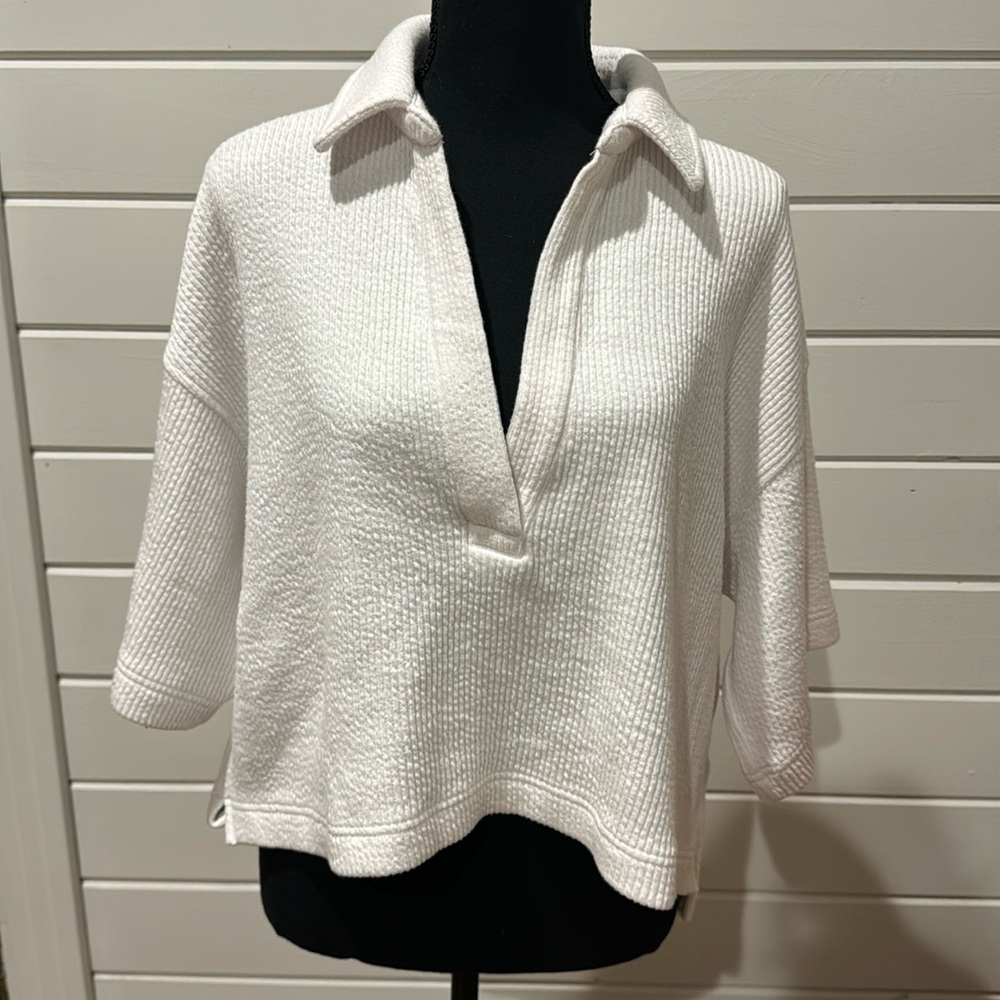 Arie crop collar white shirt